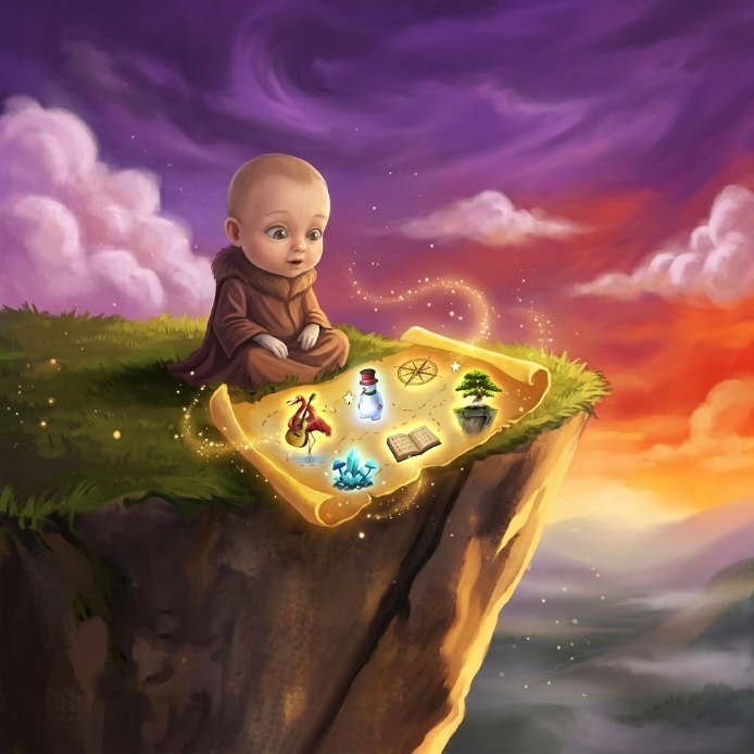 Magical map illustration for spaced practice