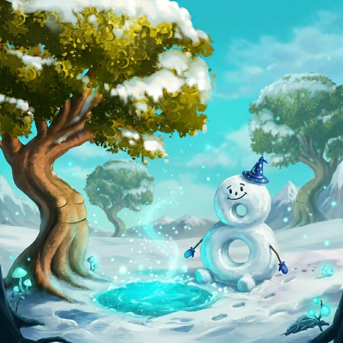 Snowman number illustration for visual anchors